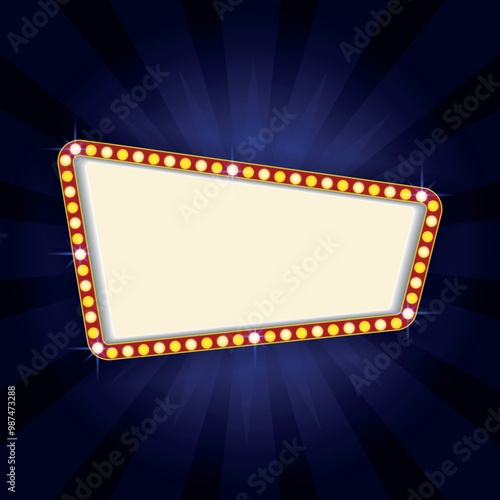 Cinema background with glowing neon