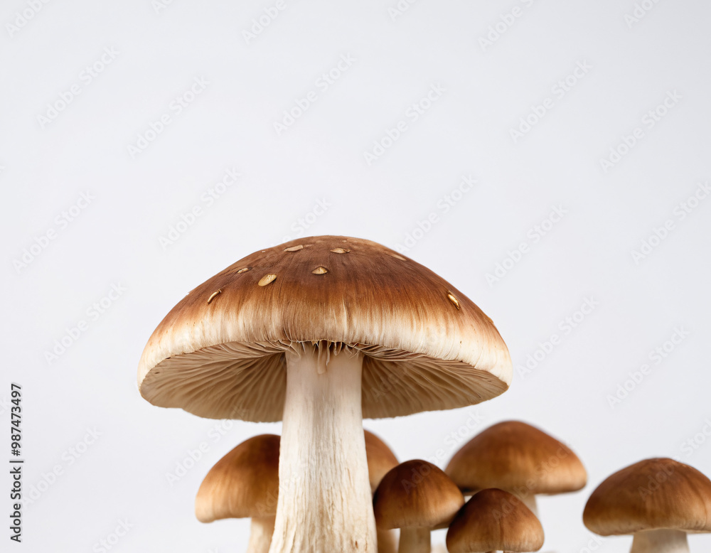 AI generated mushroom on white background AI generated mushroom on white background