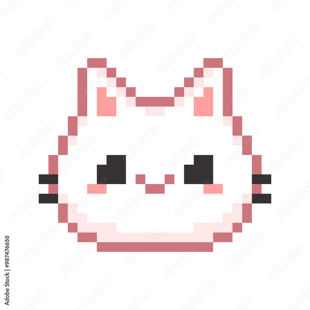 Fototapeta premium Cat, Kitten Pixel Art