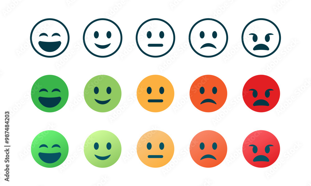 Emotion emoji vector set. Suitable for emoji feeling element. Face emotion expression icon. Emotion emoji vector set. Suitable for emoji feeling element. Face emotion expression icon.