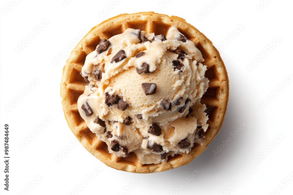 Crispy Container: Waffle Bowl Filled with Ice Cream Scoops Crispy Container: Waffle Bowl Filled with Ice Cream Scoops