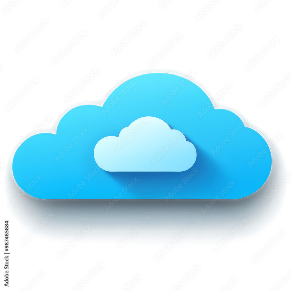 Cloud Storage App Icon with Cloud and File Cloud Storage App Icon with Cloud and File