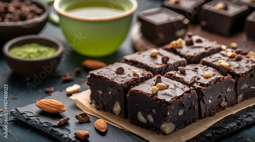 Decadent Chocolate Brownies with Almonds and Macadamia Nuts photo