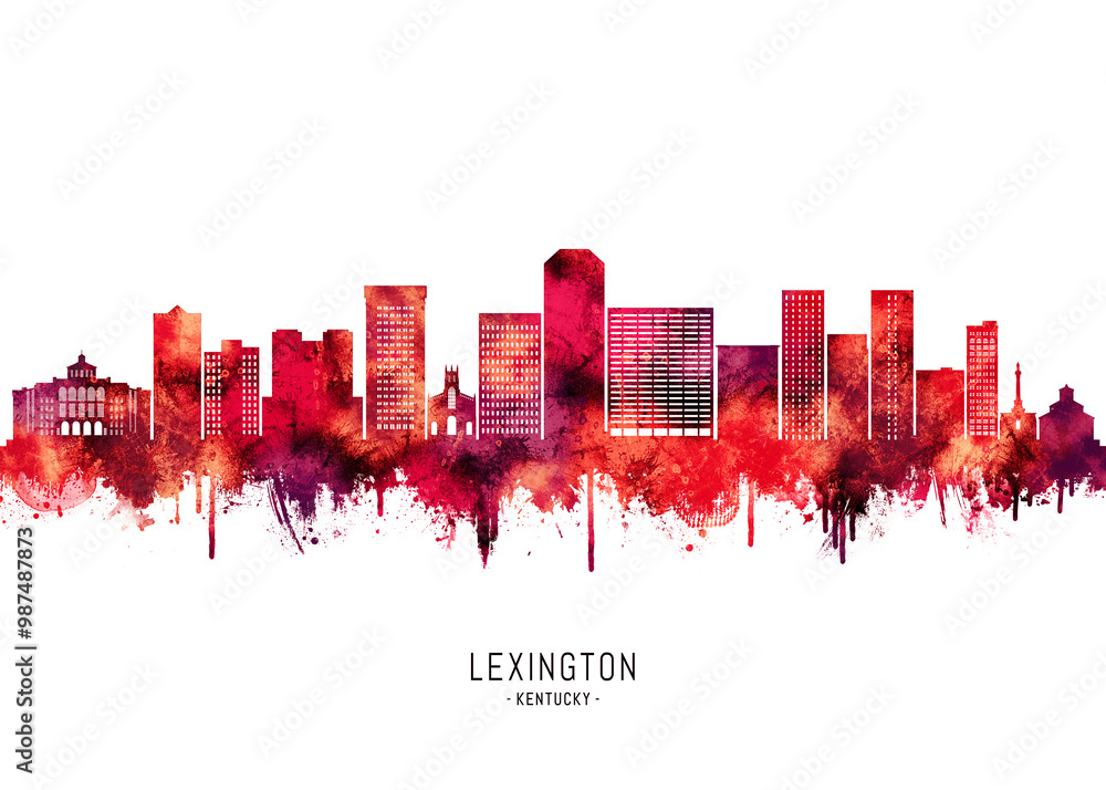 Lexington Kentucky Skyline Red Lexington Kentucky Skyline Red