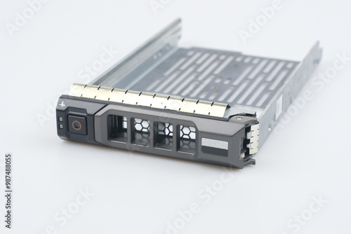 Hard Drive Caddy Tray isolated on white background, Server equipment
