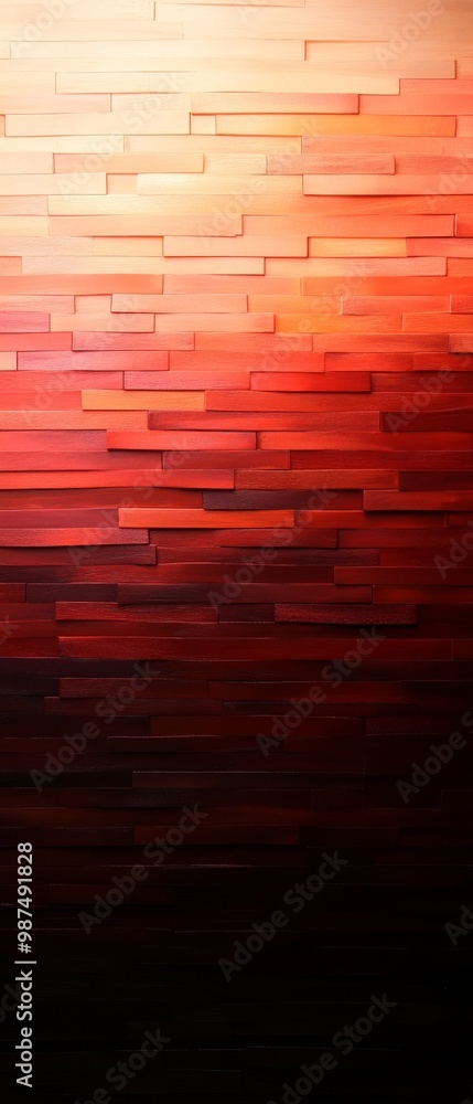 Stylish wooden wall design with a gradient of warm colors, artistic and modern. Stylish wooden wall design with a gradient of warm colors, artistic and modern.