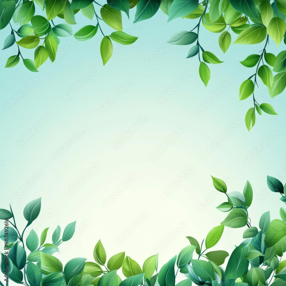 A vibrant background with green branches A vibrant background with green branches