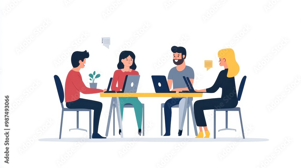 Colleagues Admiring Each Other's Work in Meeting Colleagues Admiring Each Other's Work in Meeting