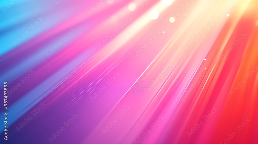 Obraz premium An abstract background with colorful diagonal lines with a blurred and bokeh effect.