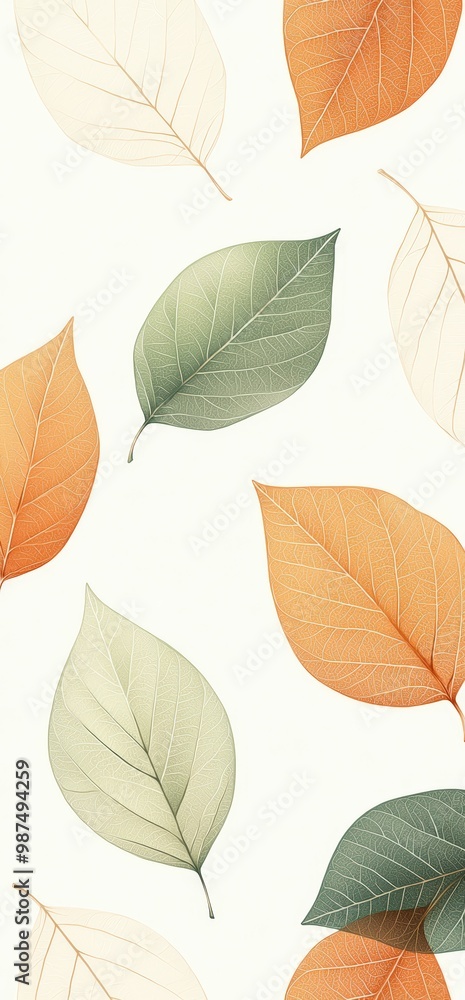 Obraz premium Autumn leaves on white