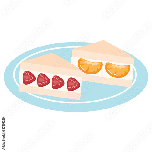 fruit cake and sandwich Japanese fruit sandos photo