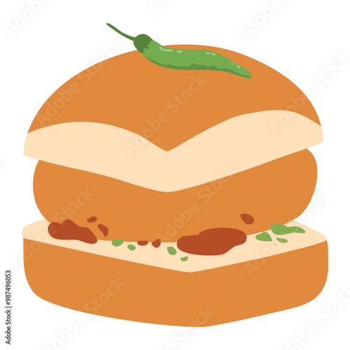 Mumbai style vada pav street food
