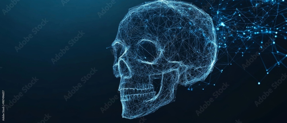 abstract digital of human skull abstract digital of human skull