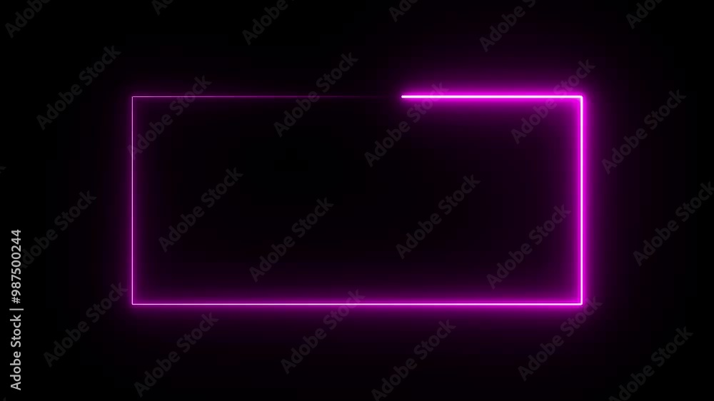 Glowing Neon Rectangle Border Frame Animation. Glowing Neon Rectangle Border Frame Animation.