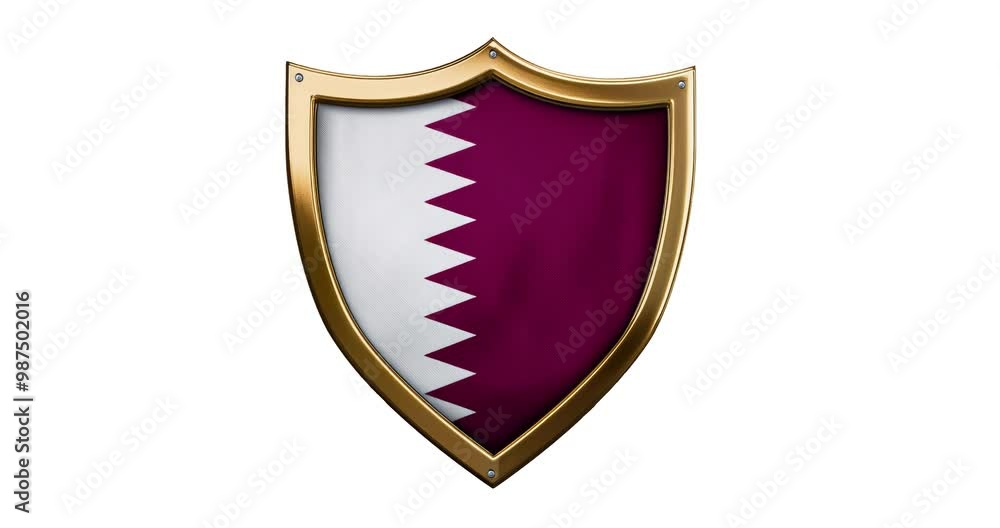 Qatar Flag Shield with Ribbon A Symbol of Elegance, Heritage, and National Identity Qatar Flag Shield with Ribbon A Symbol of Elegance, Heritage, and National Identity
