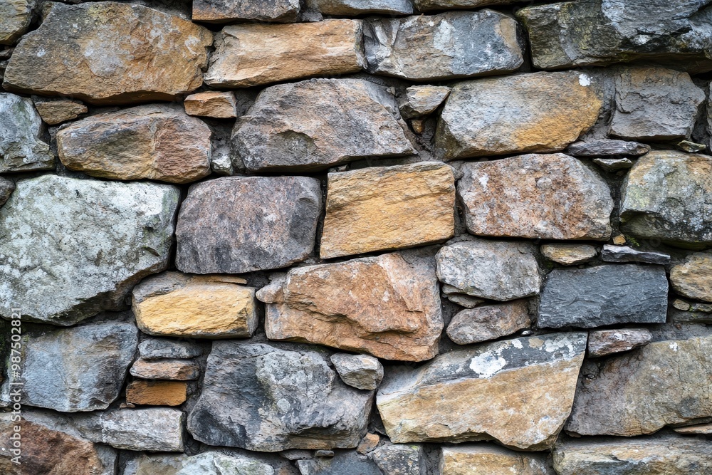 Close-up of a Stone Wall with Irregularly Shaped Stones Close-up of a Stone Wall with Irregularly Shaped Stones