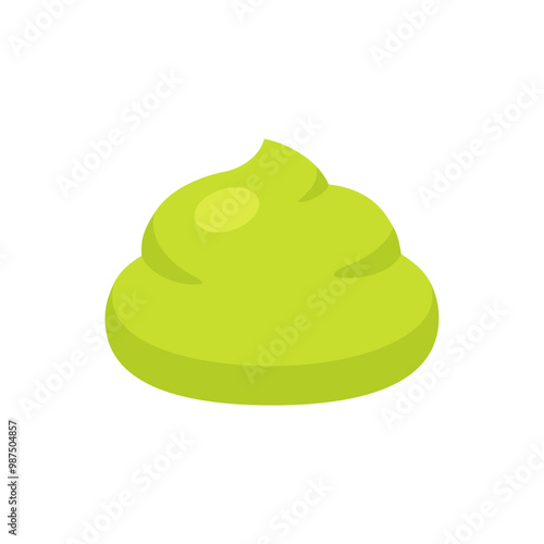 Cartoon wasabi icon. Simple flat color vector style illustration.