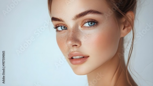 Bright, gentle, mysterious image of a beautiful young woman as the best graphic resources