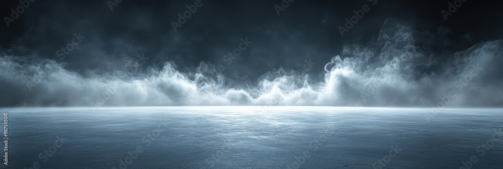 Foggy Ice Rink Under Dark Sky Foggy Ice Rink Under Dark Sky