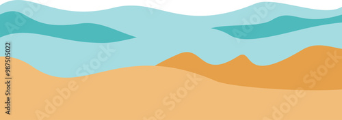 Summer Beach Corner Border