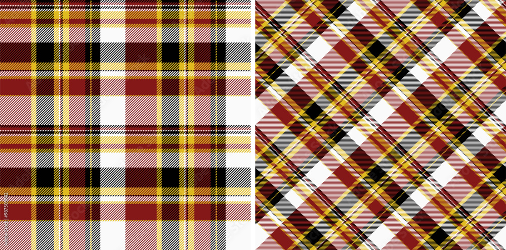 Plaid fabric background of textile pattern check with a seamless tartan texture vector. Plaid fabric background of textile pattern check with a seamless tartan texture vector.
