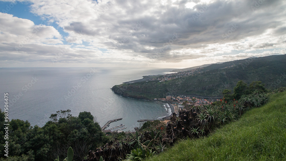 Panoramic view of Machico city and Madeira Airport Panoramic view of Machico city and Madeira Airport