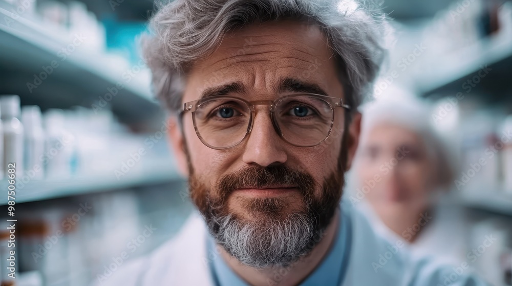 An amiable scientist with grey hair and glasses stands in a laboratory, exuding a sense of expertise and friendliness amidst shelves filled with scientific instruments. An amiable scientist with grey hair and glasses stands in a laboratory, exuding a sense of expertise and friendliness amidst shelves filled with scientific instruments.