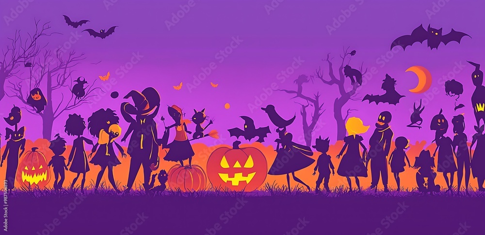 Stylish cartoon-style illustration of zombies dancing in the cemetery Stylish cartoon-style illustration of zombies dancing in the cemetery
