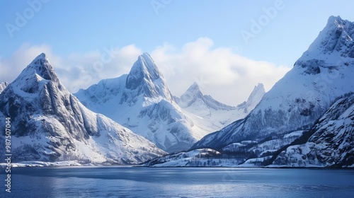 Wallpaper Mural "Nature's Majesty: A Humbling Journey Through the Arctic Circle's Icy Peaks" Torontodigital.ca