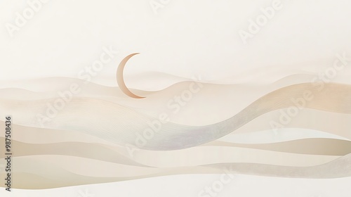 Serene Moonlit Waves Graphic Design