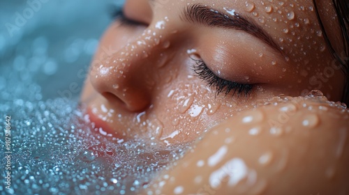 Close-Up of Skin with Dewy Water Drops