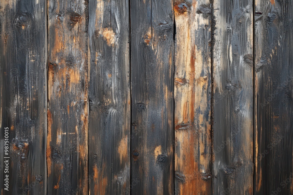 Weathered Wooden Planks with Dark Stains Weathered Wooden Planks with Dark Stains