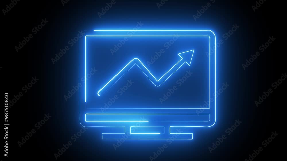 Neon icon animation. Abstract neon arrow business graph chart icon line display medical research concept .VJ backdrop for club, show, music video, presentation ,Electronic device. Neon icon animation. Abstract neon arrow business graph chart icon line display medical research concept .VJ backdrop for club, show, music video, presentation ,Electronic device.