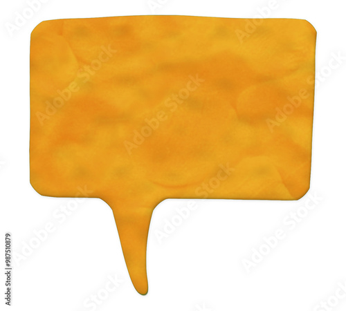 Orange speech bubble plasticine textured playfully molded isolated on transparent background perfect for adding vibrant messages to designs