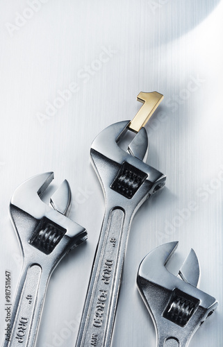 Obraz na płótnie Luxurious number 1 and wrench image.
w salonie