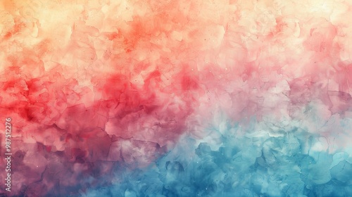 Abstract Watercolor Background with Warm and Cool Hues