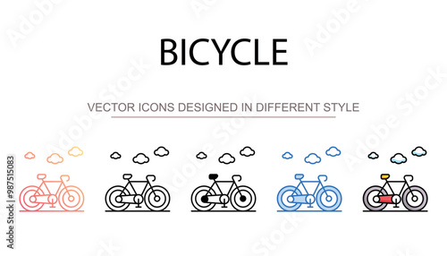 Bicycle icon design with white background stock illustration
