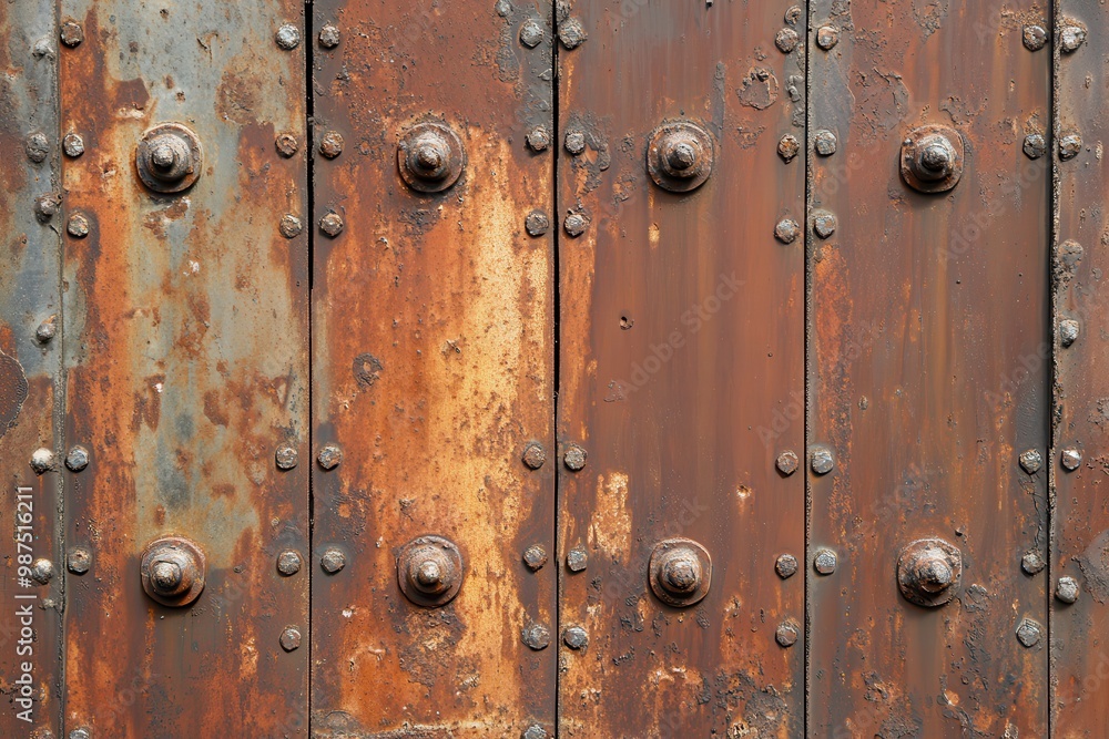 Rusty Metal Panels with Rivets and Bolts Rusty Metal Panels with Rivets and Bolts