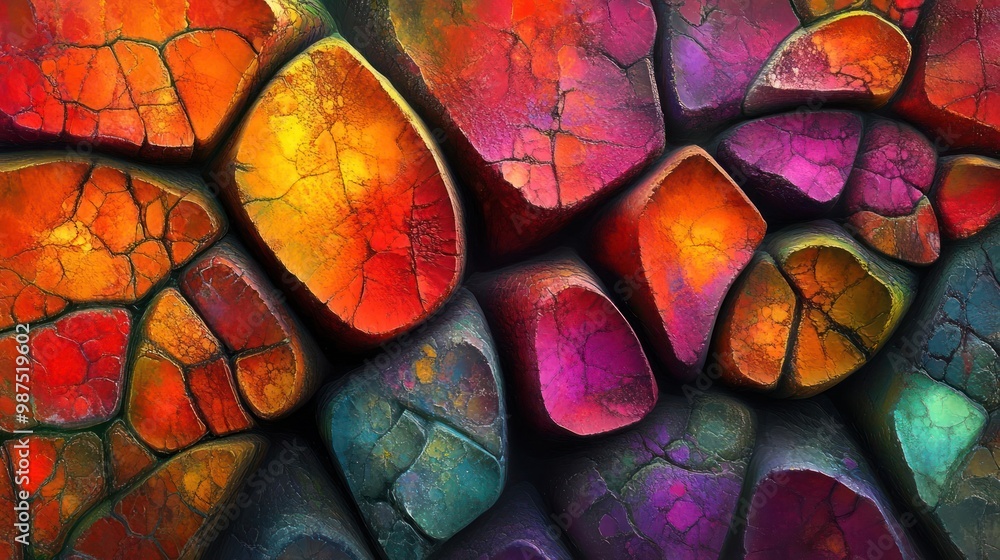 Abstract colorful stones with a cracked texture. Abstract colorful stones with a cracked texture.