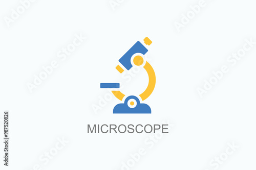 Microscope Vector Icon Or Logo Illustration