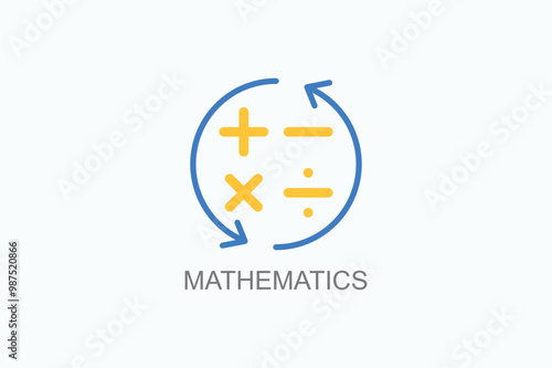 Mathematics Vector Icon Or Logo Illustration