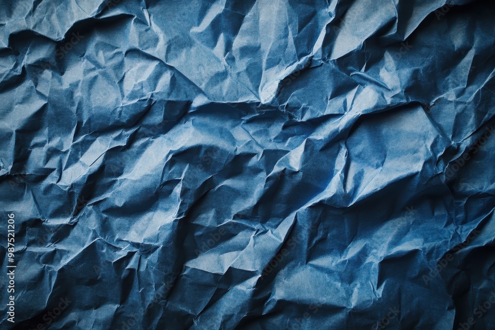 Crumpled Blue Paper Texture Background Crumpled Blue Paper Texture Background