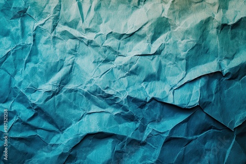 Crinkled Blue Paper with Gradient Texture