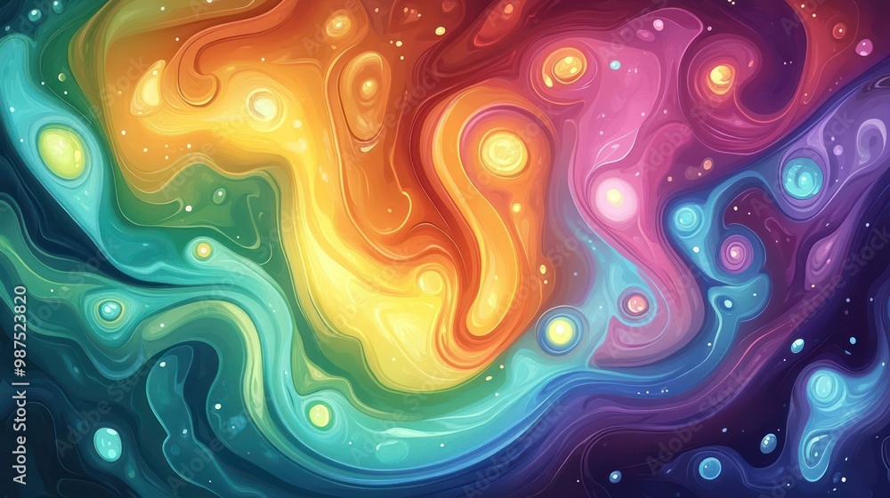 Abstract cosmic swirl of vibrant colors and patterns, evoking a sense of wonder. Abstract cosmic swirl of vibrant colors and patterns, evoking a sense of wonder.