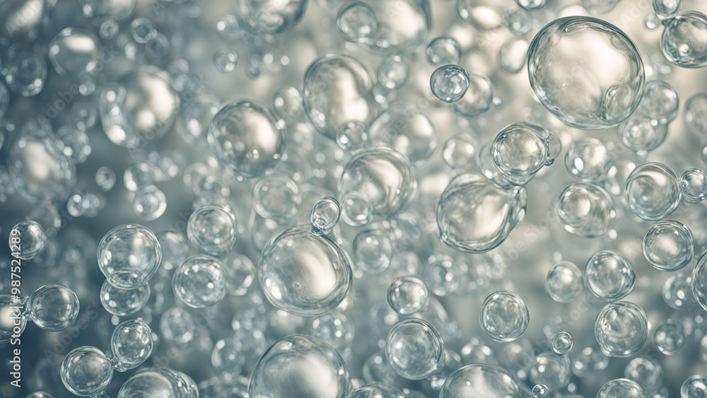 Air Bubbles in Water Close-up Macro Background, Fluid Backdrop Air Bubbles in Water Close-up Macro Background, Fluid Backdrop
