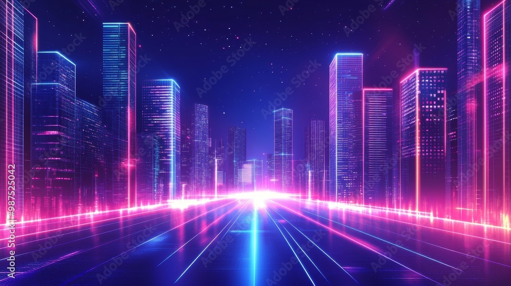 urban background featuring cityscape elements and neon lights urban background featuring cityscape elements and neon lights