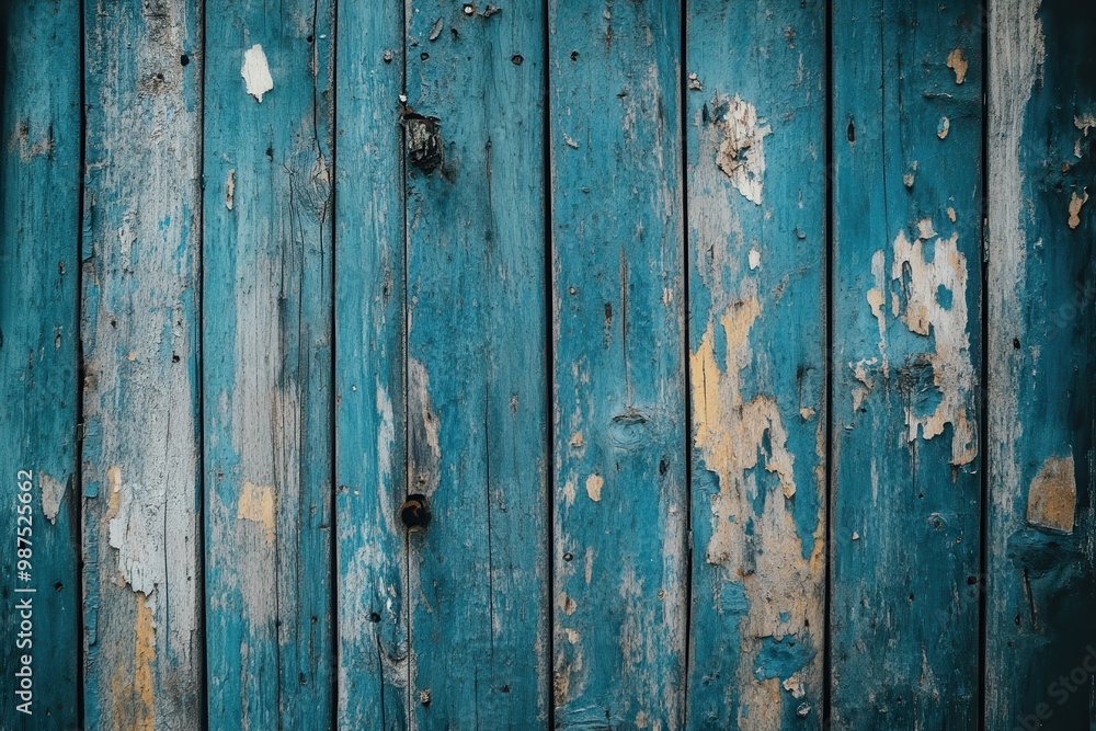 Weathered Blue Wooden Planks with Flaking Paint Weathered Blue Wooden Planks with Flaking Paint