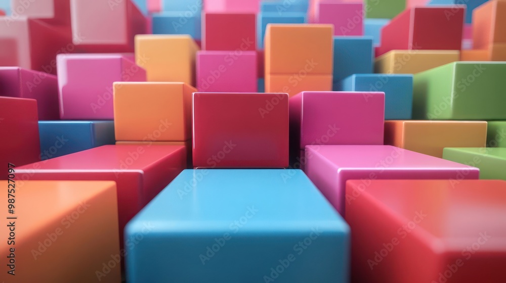Colorful blocks arranged in a vibrant, abstract pattern. Colorful blocks arranged in a vibrant, abstract pattern.