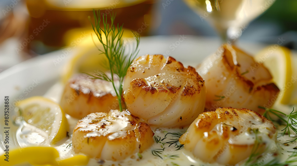 Seared Scallops with Lemon and Dill Sauce A Culinary Delight Seared Scallops with Lemon and Dill Sauce A Culinary Delight