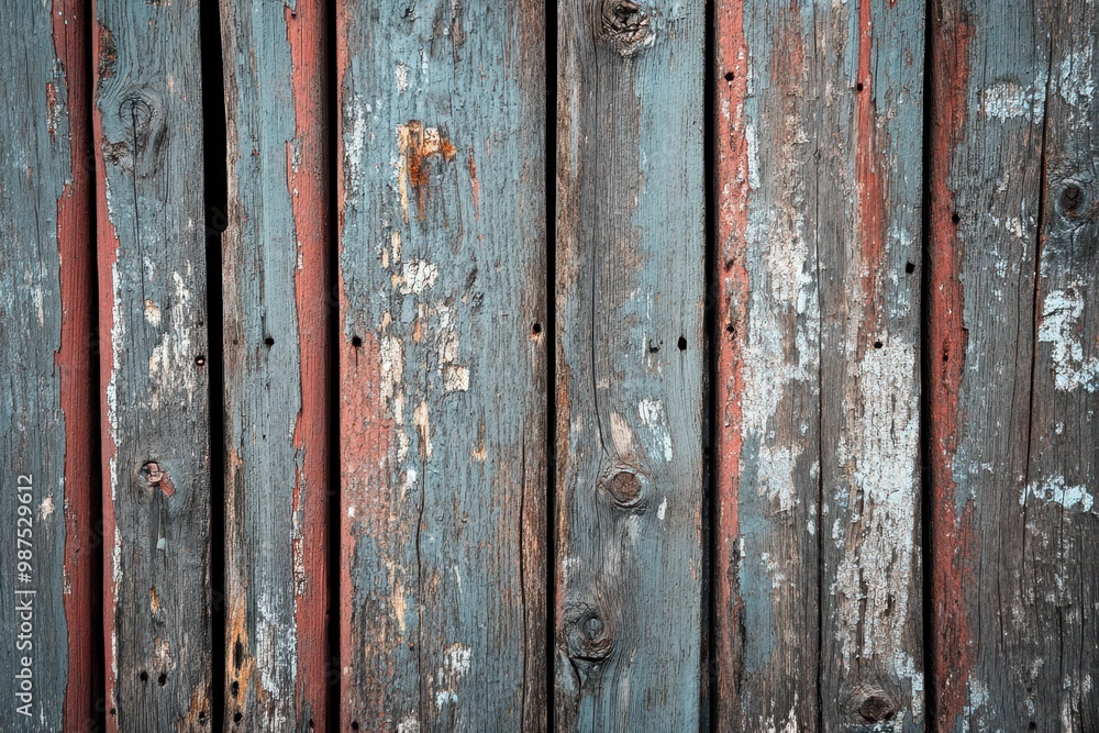 Weathered Wooden Planks with Peeling Paint Weathered Wooden Planks with Peeling Paint